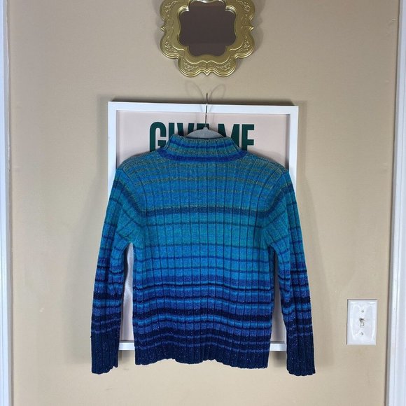 Vintage Y2k Striped Mockneck Sweater - Picture 4 of 5